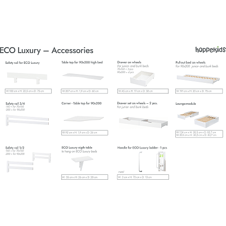 Hoppekids ECO Luxury halvhøj seng med rutsjebane 70x160 cm