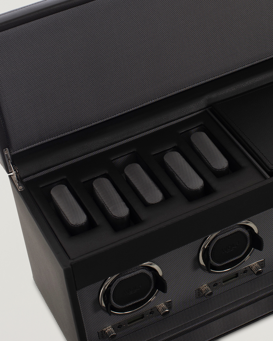 WOLF Viceroy Triple Winder with Storage and Travel Case Black