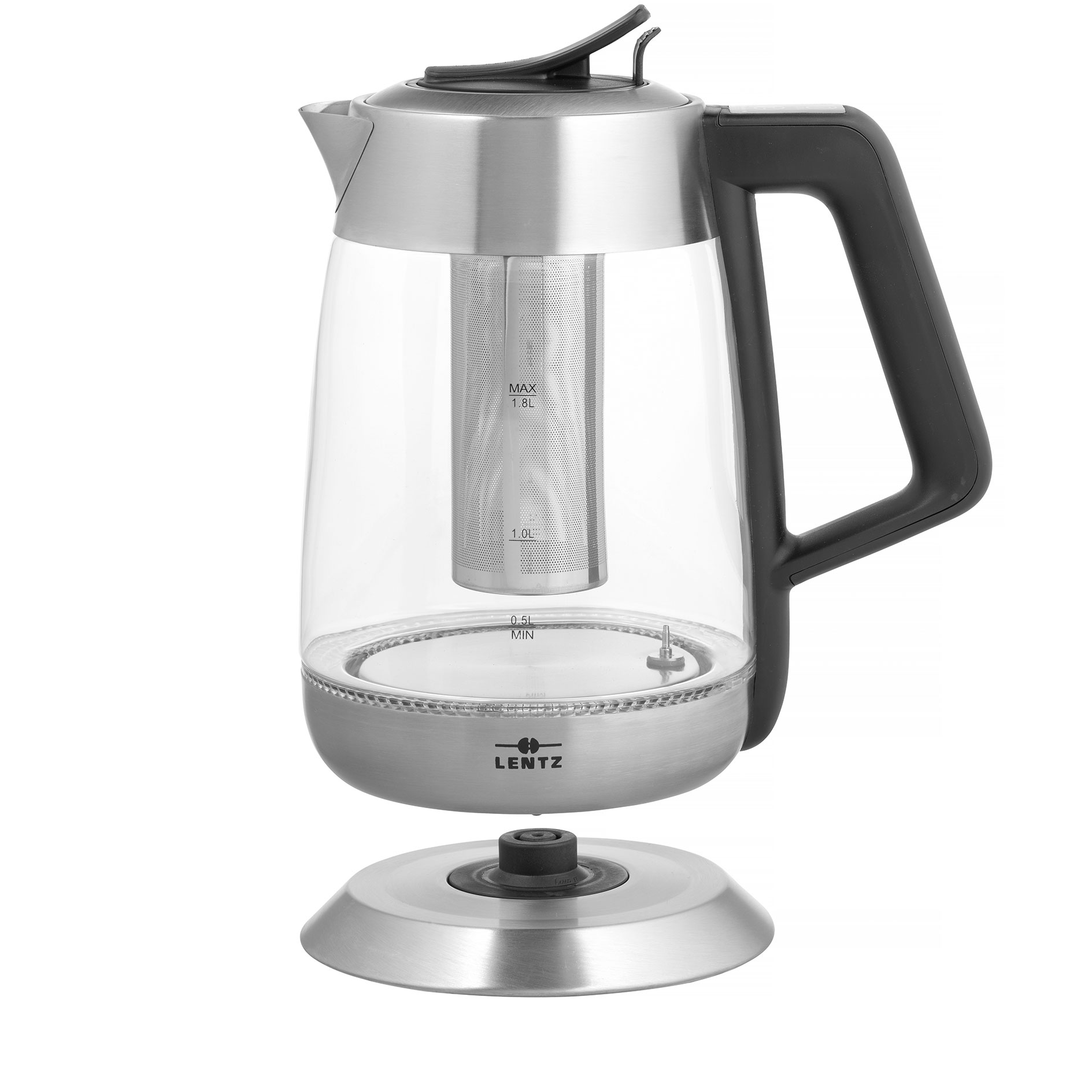 LENTZ Glas-Wasserkocher - digital - 1,8 Liter