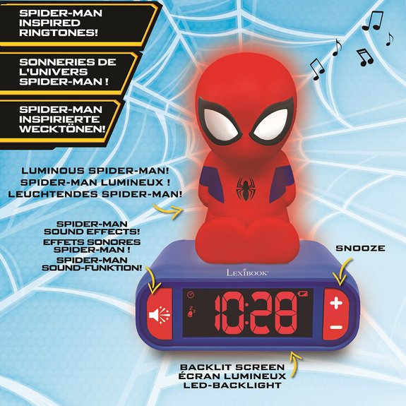 Réveil-Veilleuse 3D Spider-Man