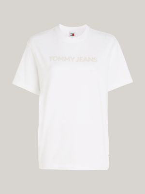 Camiseta de malha com corte relaxado e logo clássico