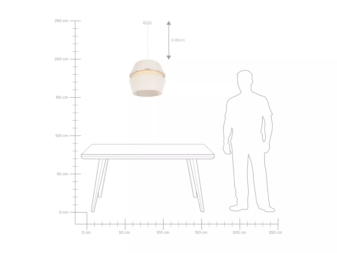 Lampe suspension ATOYAC Lin synthétique Beige