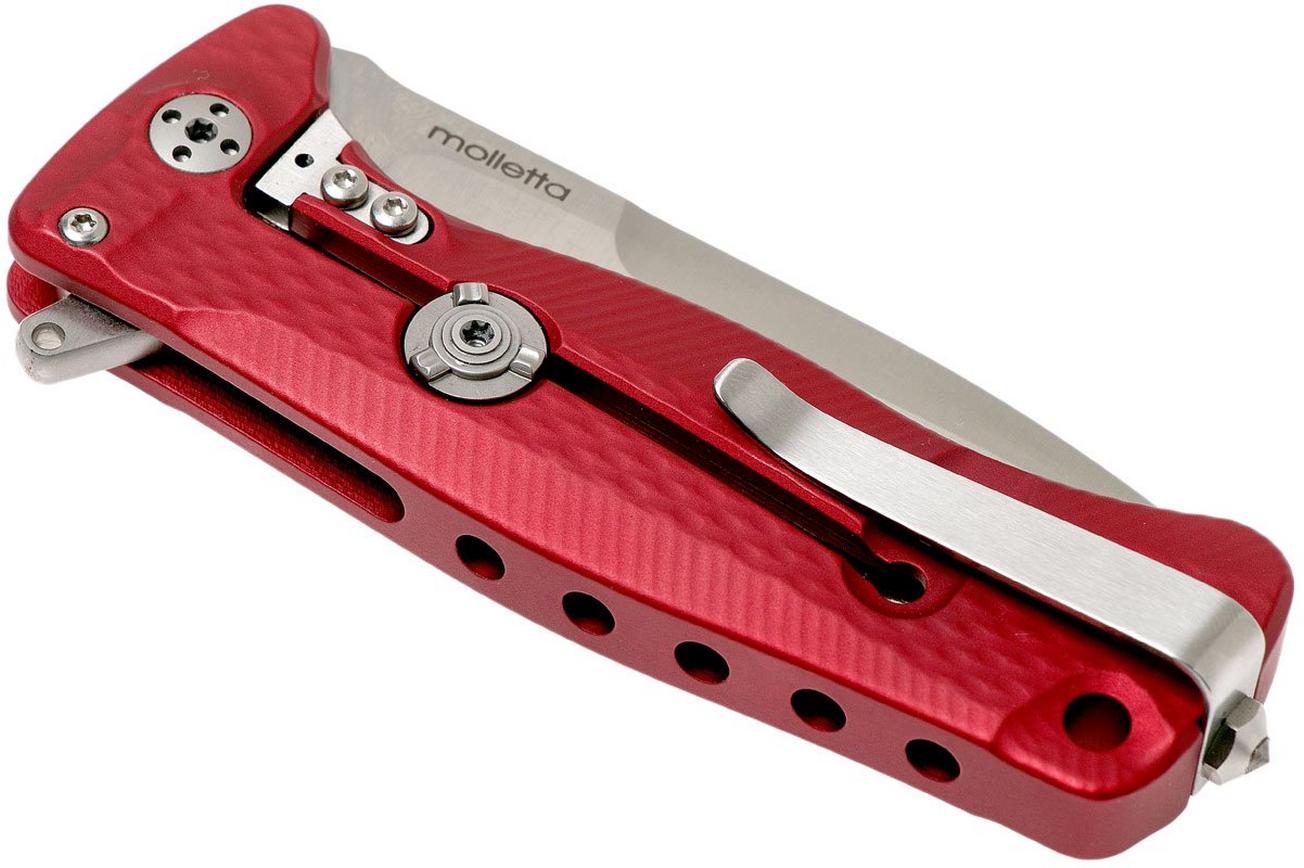 LionSteel SR22A-RS Red Aluminium, Satin Blade