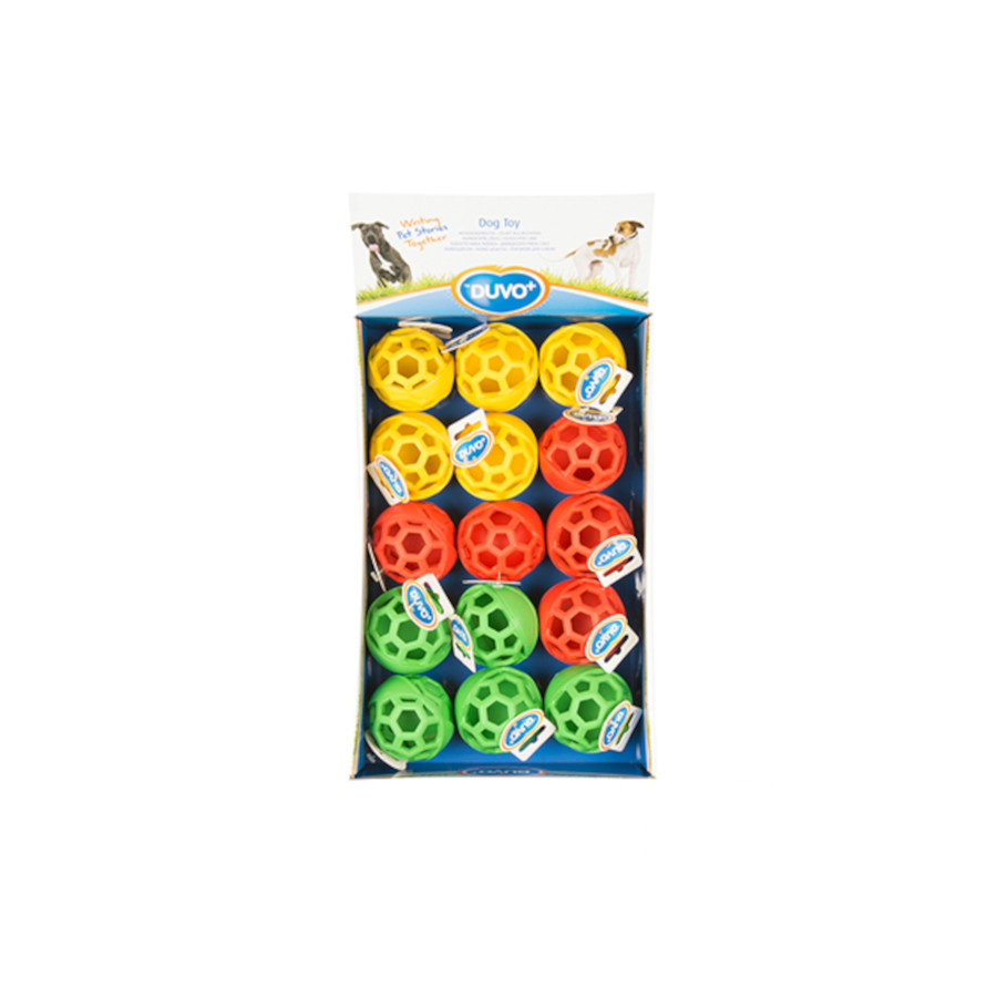 DUVO DISPLAY BRINQUEDO PARA CÃES BOLA DE BORRACHA MISTA COM 7 CM