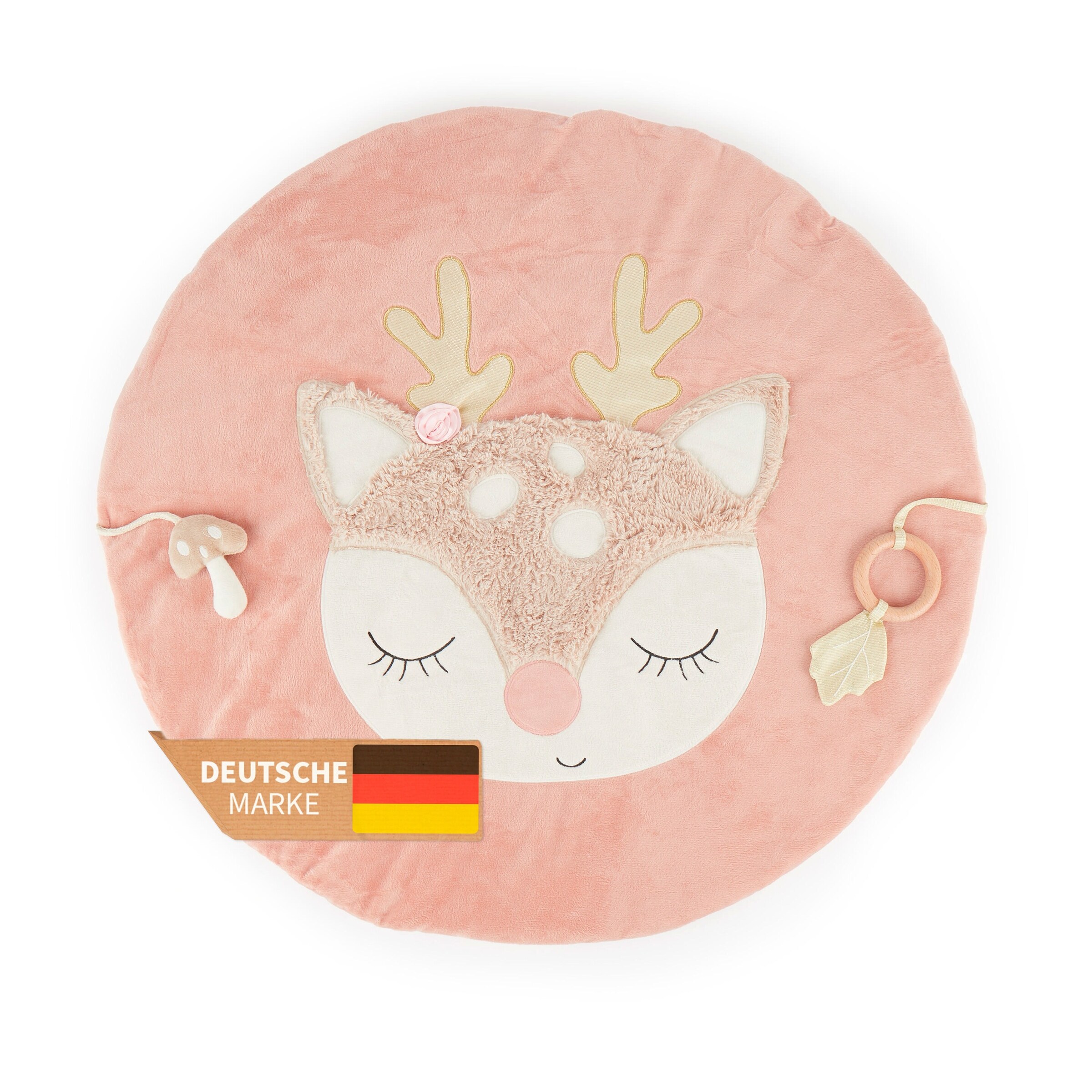 Bieco Krabbeldecke mit Aktivität Reh - ab Geburt Rosa