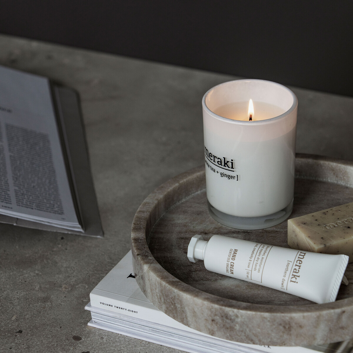 Meraki - Bakke I Marmor - Marble - Beige - Ø 25 CM