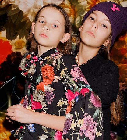 Christina Rohde Bluse - Sort m. Blomster