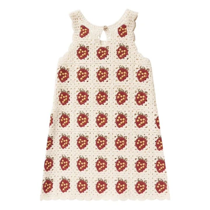 Rylee + Cru Robe Crochet Fraises | Ecru
