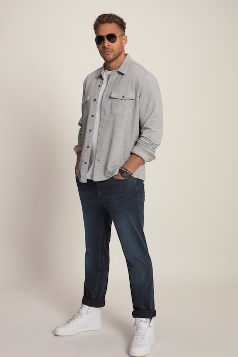 STHUGE Hemd, Overshirt, Sweat, Langarm, Modern Fit, Kentkragen, bis 8 XL
