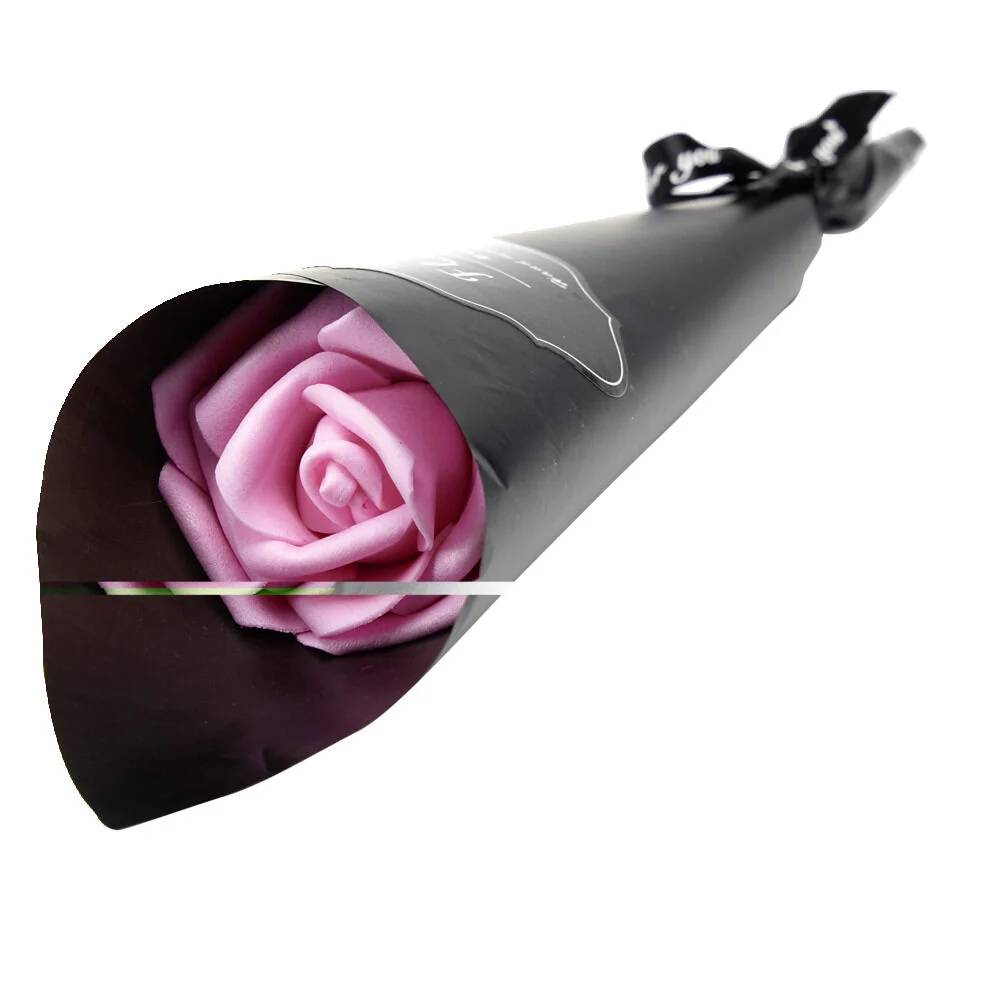 Rose éternelle avec tige verte 5x5xH28cm (3 modèles)