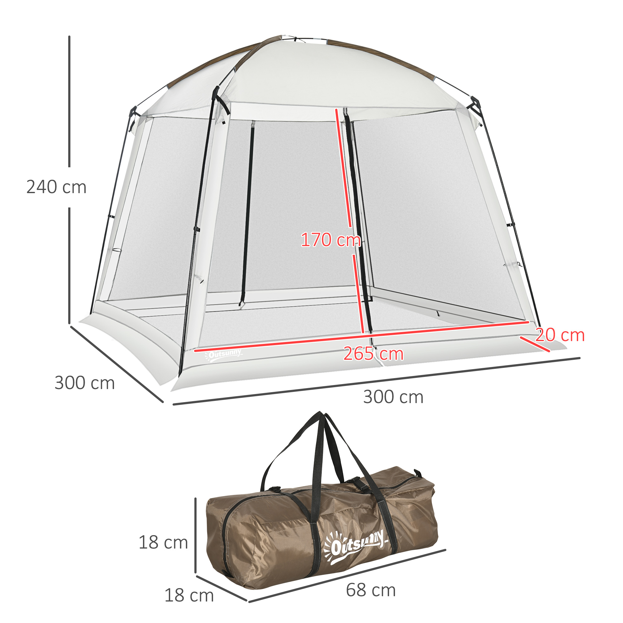 Tenda Outsunny com Mosquiteiros Branca