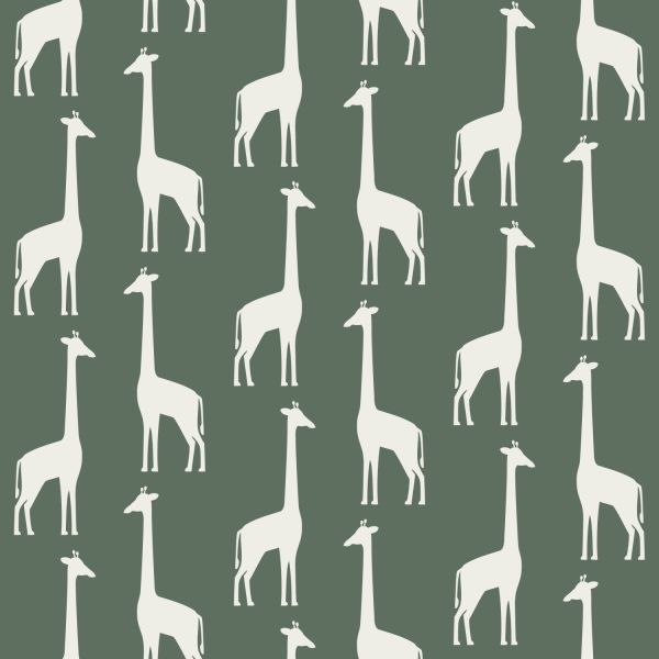 Estahome Giraffen Behang - 0,53 x 10,05 m - Vergrijsd Donkerblauw