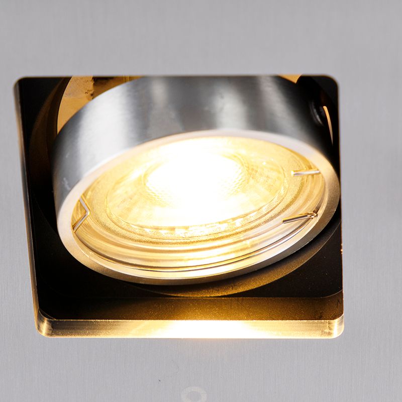 Moderne inbouwspot aluminium draai- en kantelbaar GU10 50mm - Qure