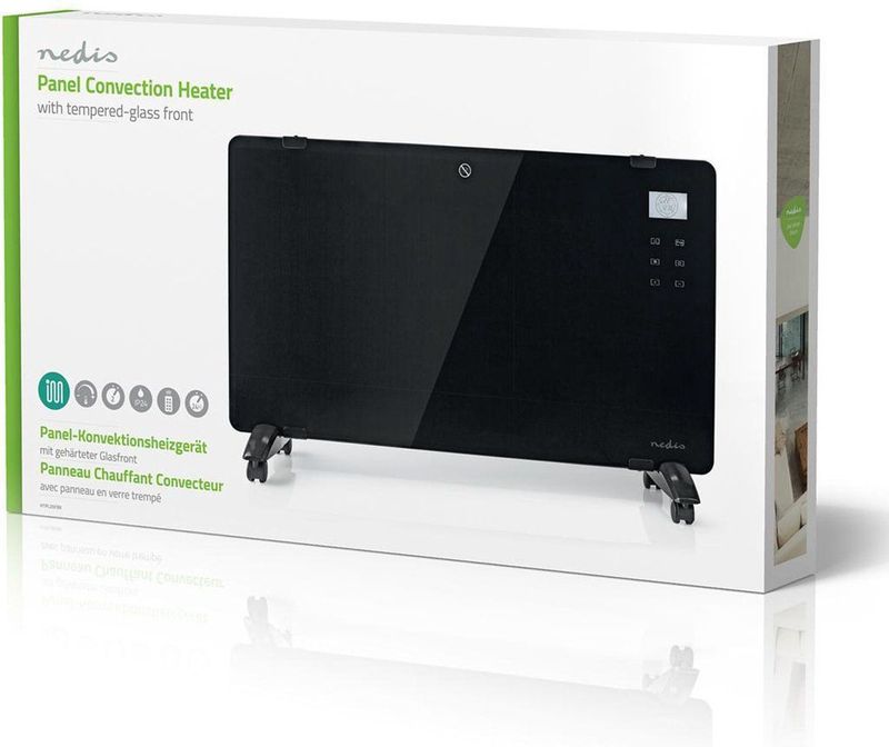Nedis - HTPL20FBK - Paneel Convectorkachel - Zwart - 2000 W