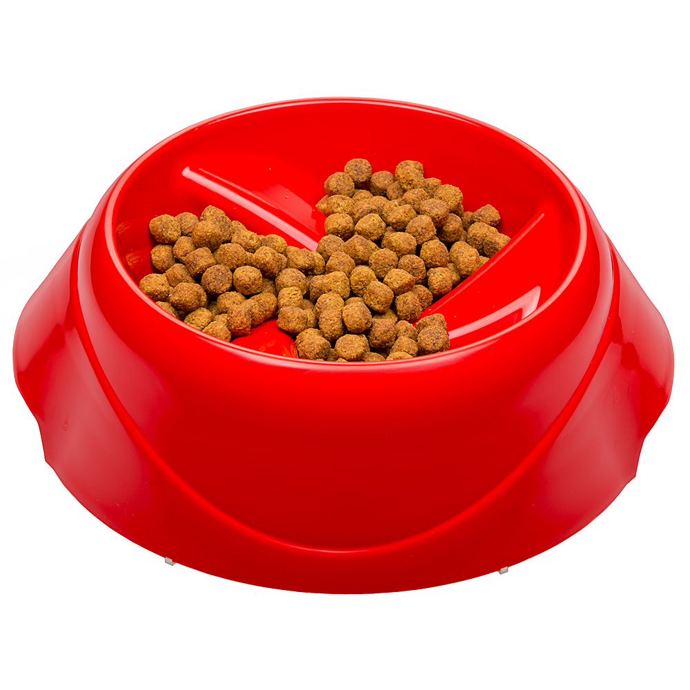 Écuelle anti-glouton pour petits chiens en plastique magnus slow large, 1,5 litre, plastique anti-dérapant