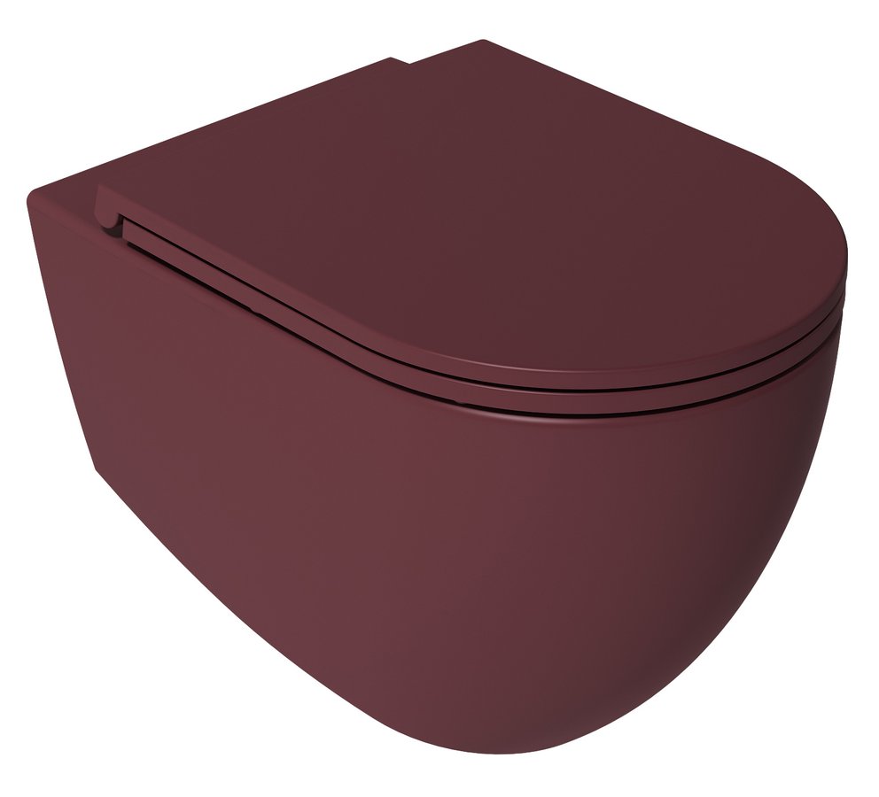 Isvea Infinity toiletpot randloos met softclose zitting rood mat