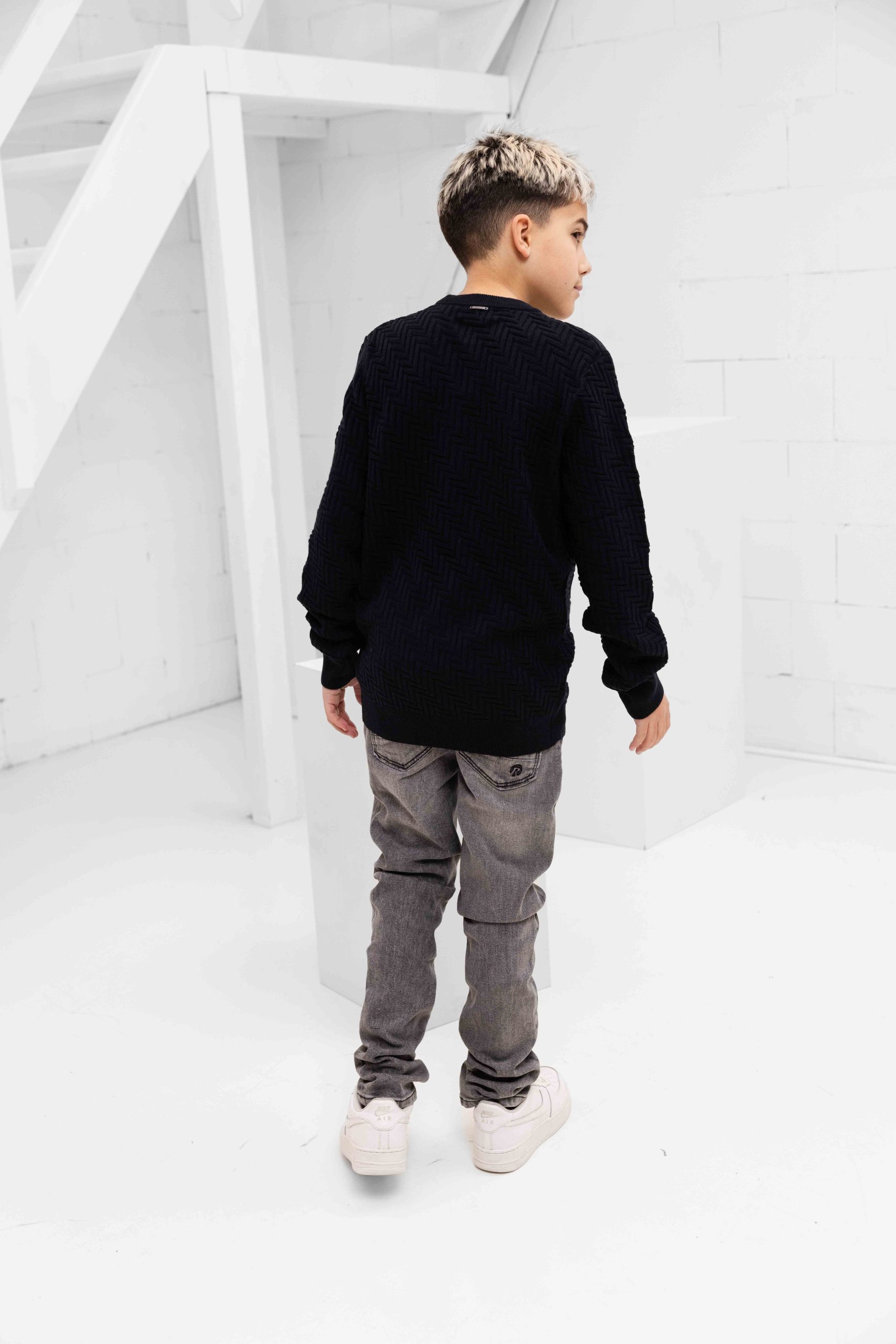 Antony Morato Merino Sweater Kids Donkerblauw