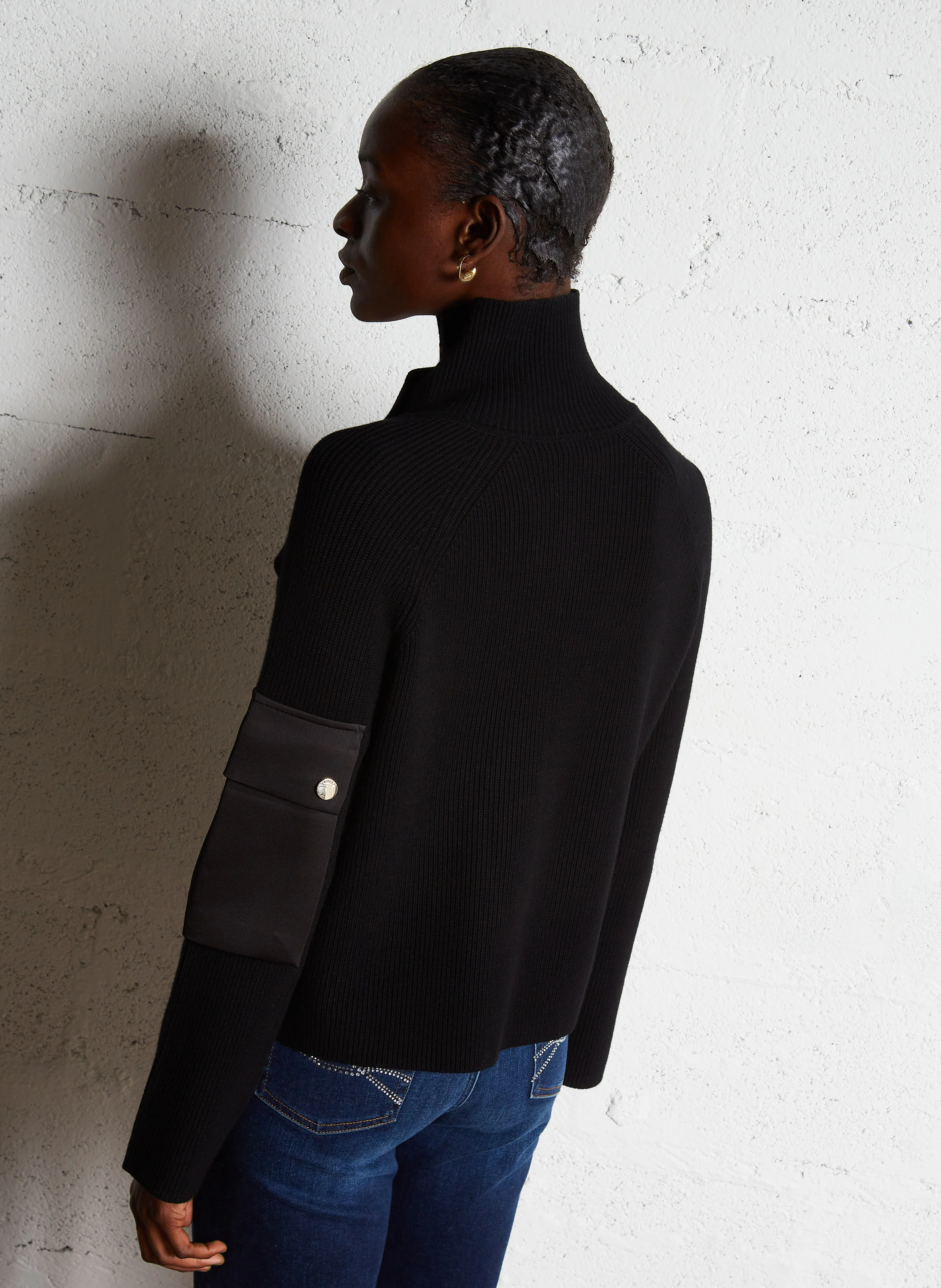 Pull col montant| Noir