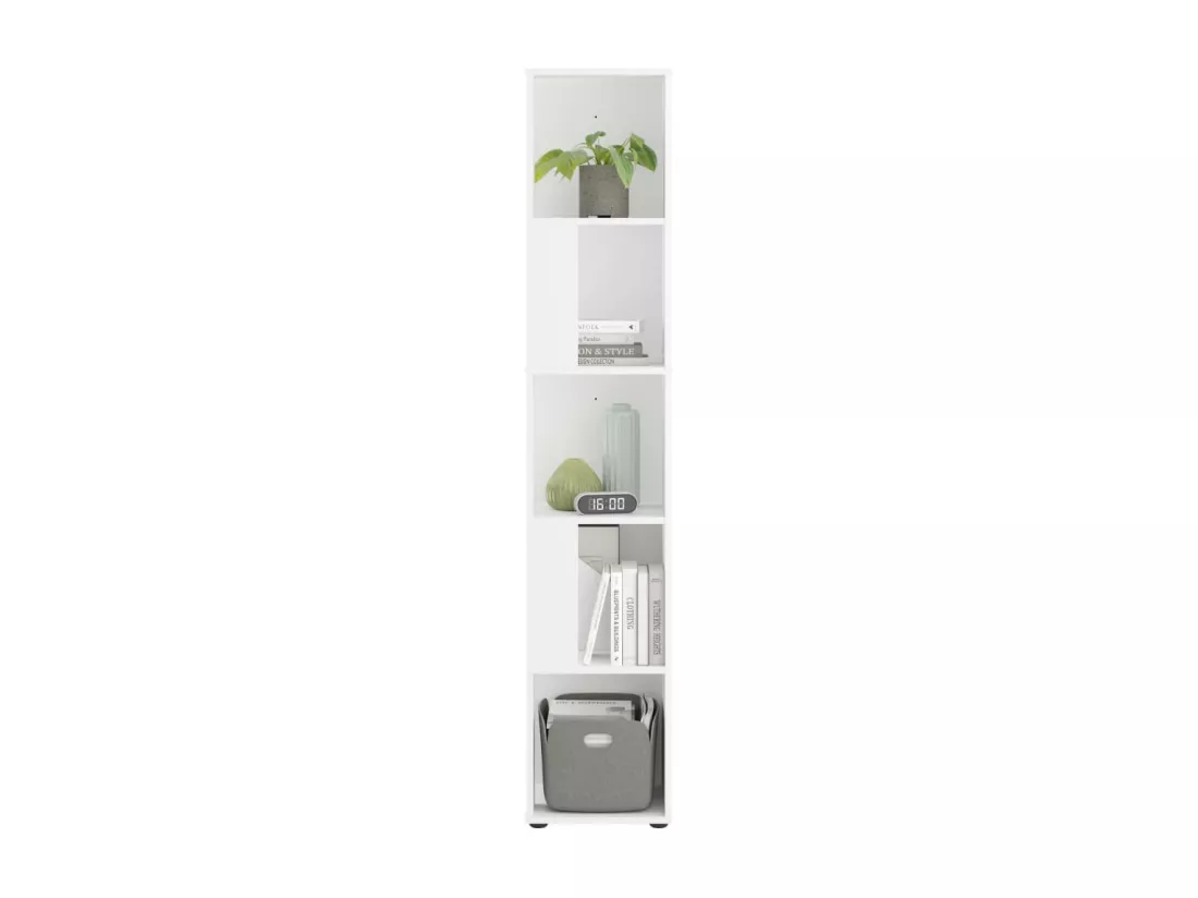 Étagère d'angle avec 10 compartiments latéraux Blanc