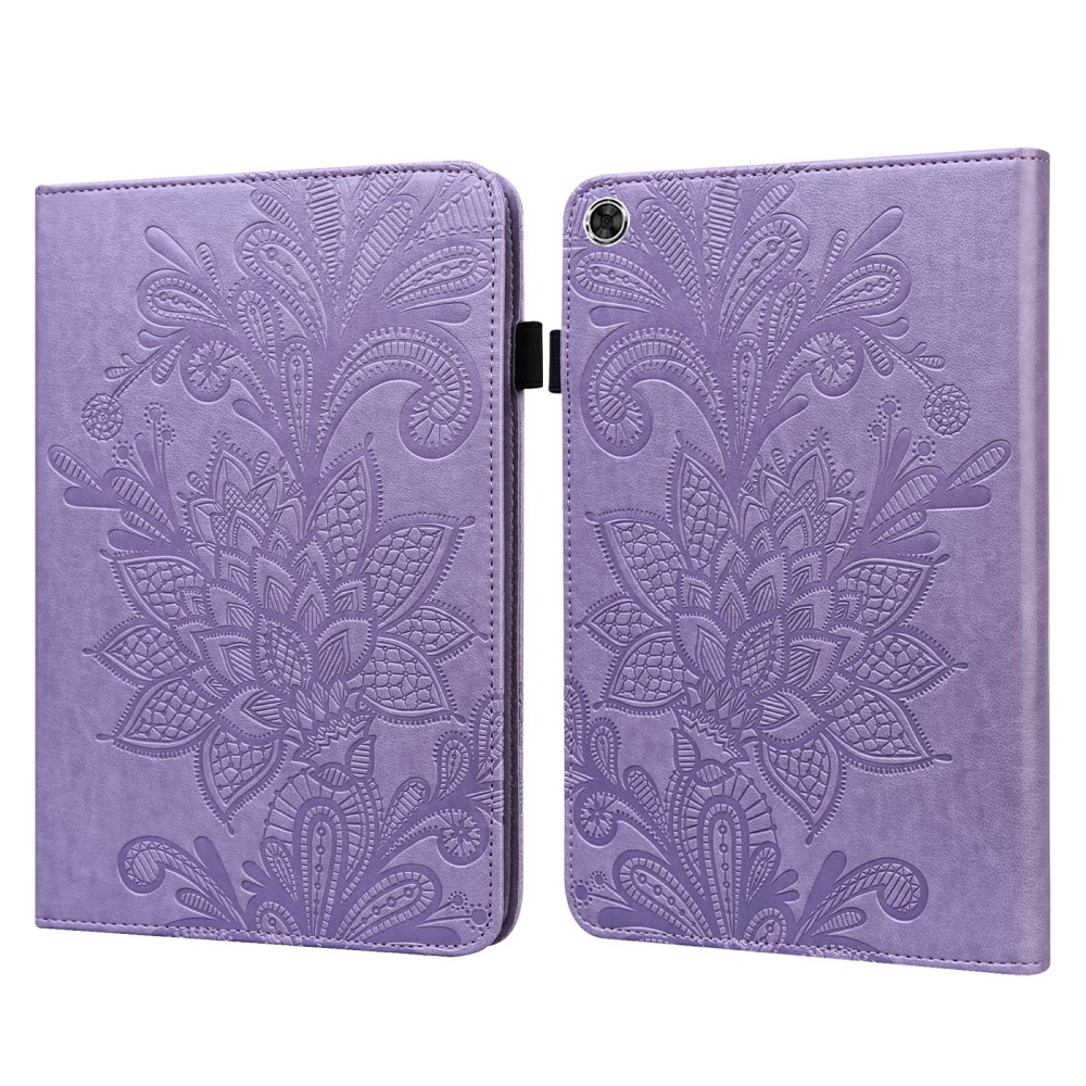 Samsung Galaxy Tab A8 10.5 (2021) Leder Tasche Flip Cover Blumen Mandala Imprint - Lila