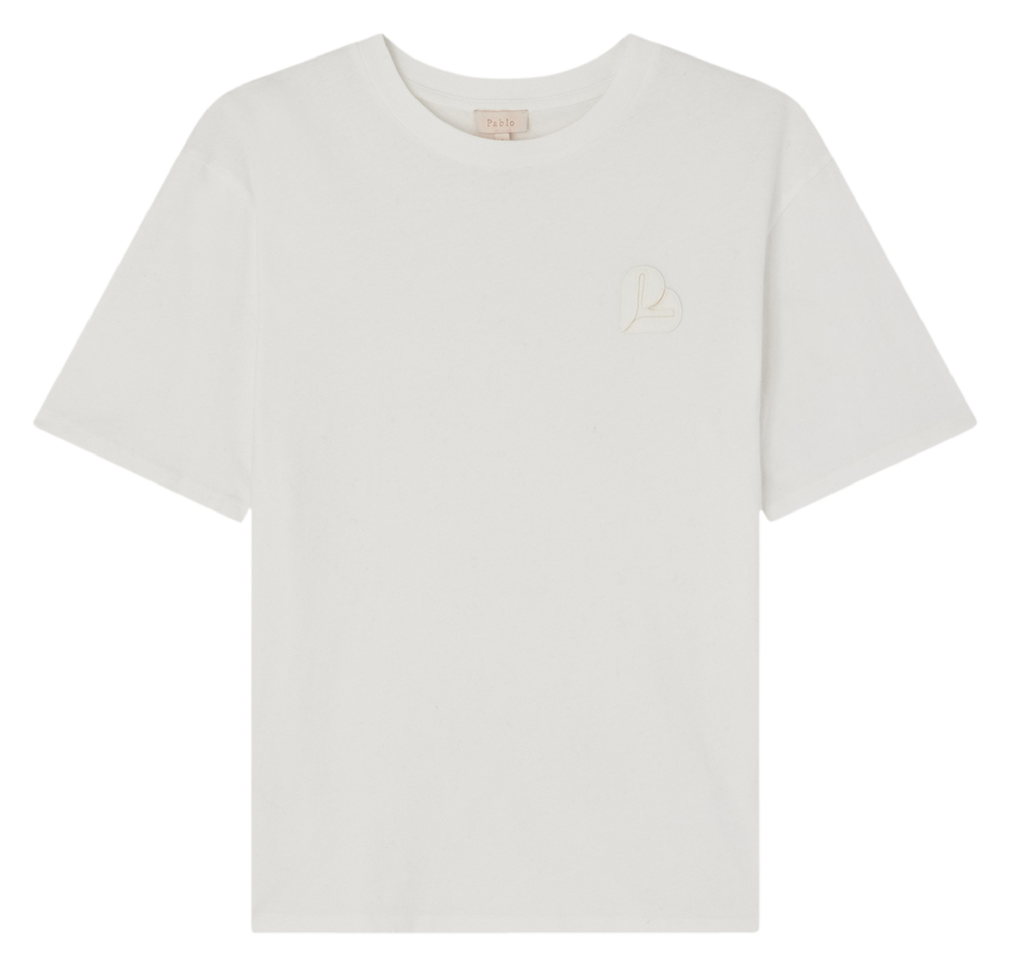 AVRIL - Tee-shirt col rond droit en coton | Blanc