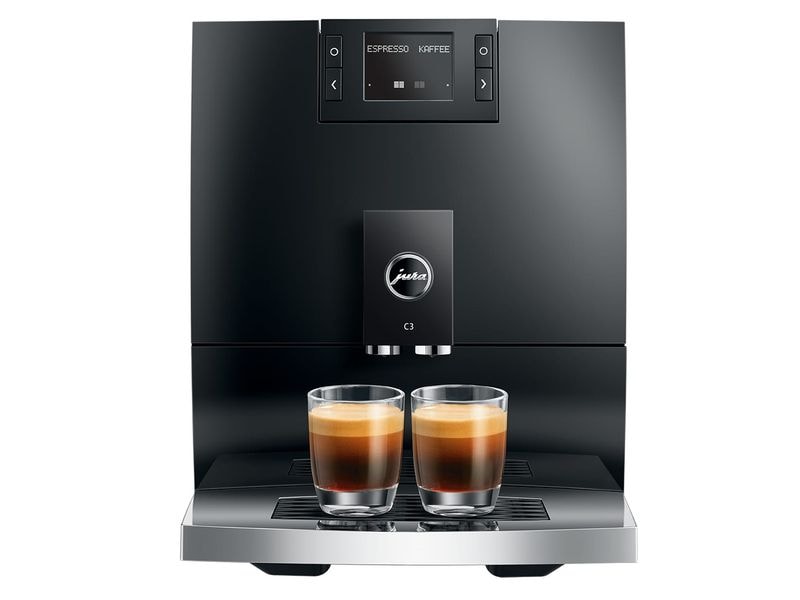 JURA Kaffeevollautomat C3 Piano Black (SA) Zwei-Tassen-Vollautomat für eine Vielzahl von Kaffeegetränken