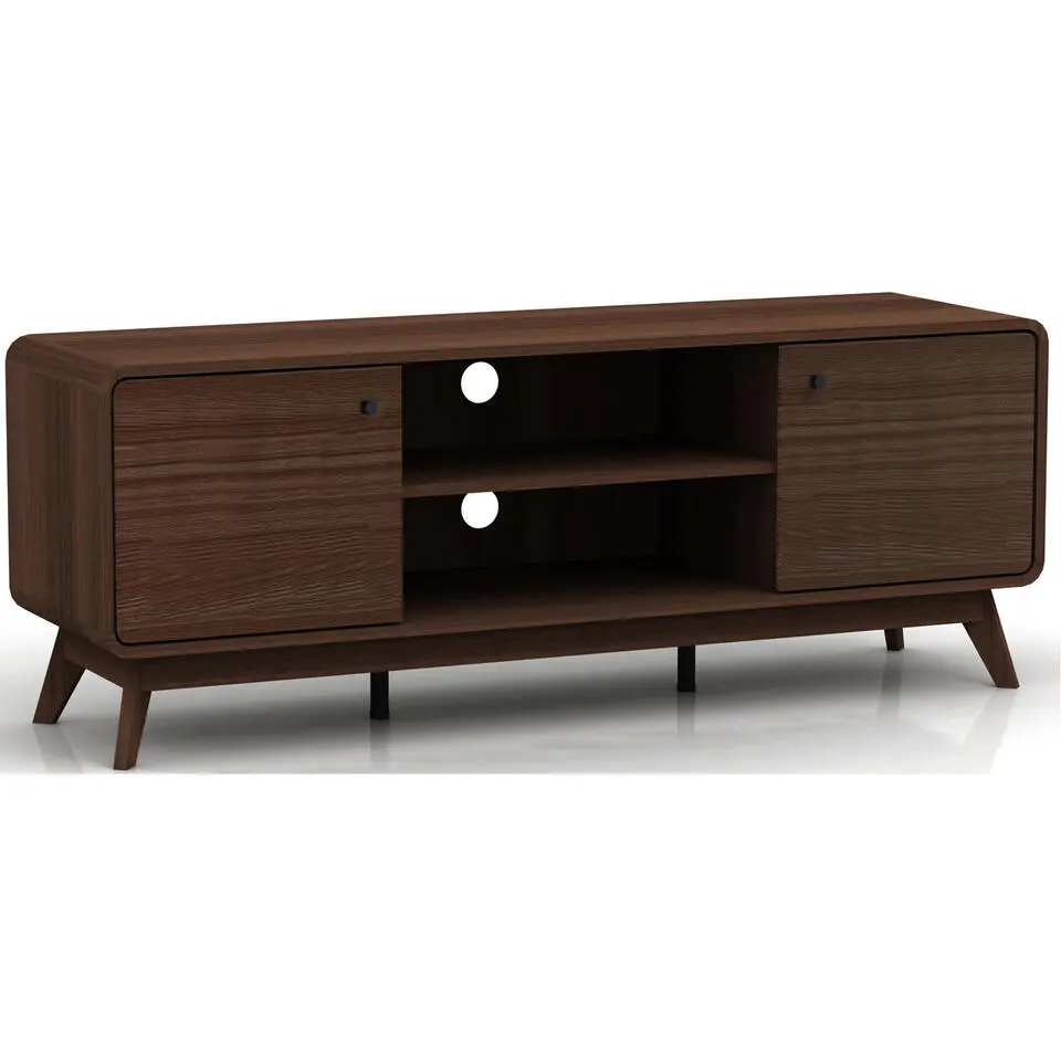 Cassie - TV-meubel met 2 deuren van walnotenhoutspaanplaat