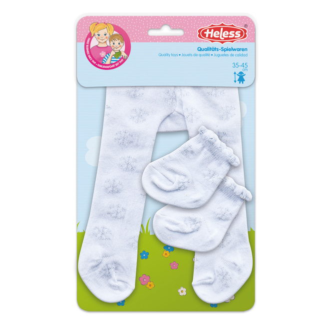 Puppen Strumpfhose und Söckchen - Eiskristalle - Größe 35-45 cm