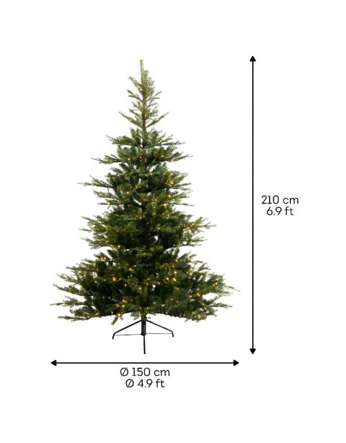Everlands Kerstboom Grandis Fir Prelit Groen - Kerstboom