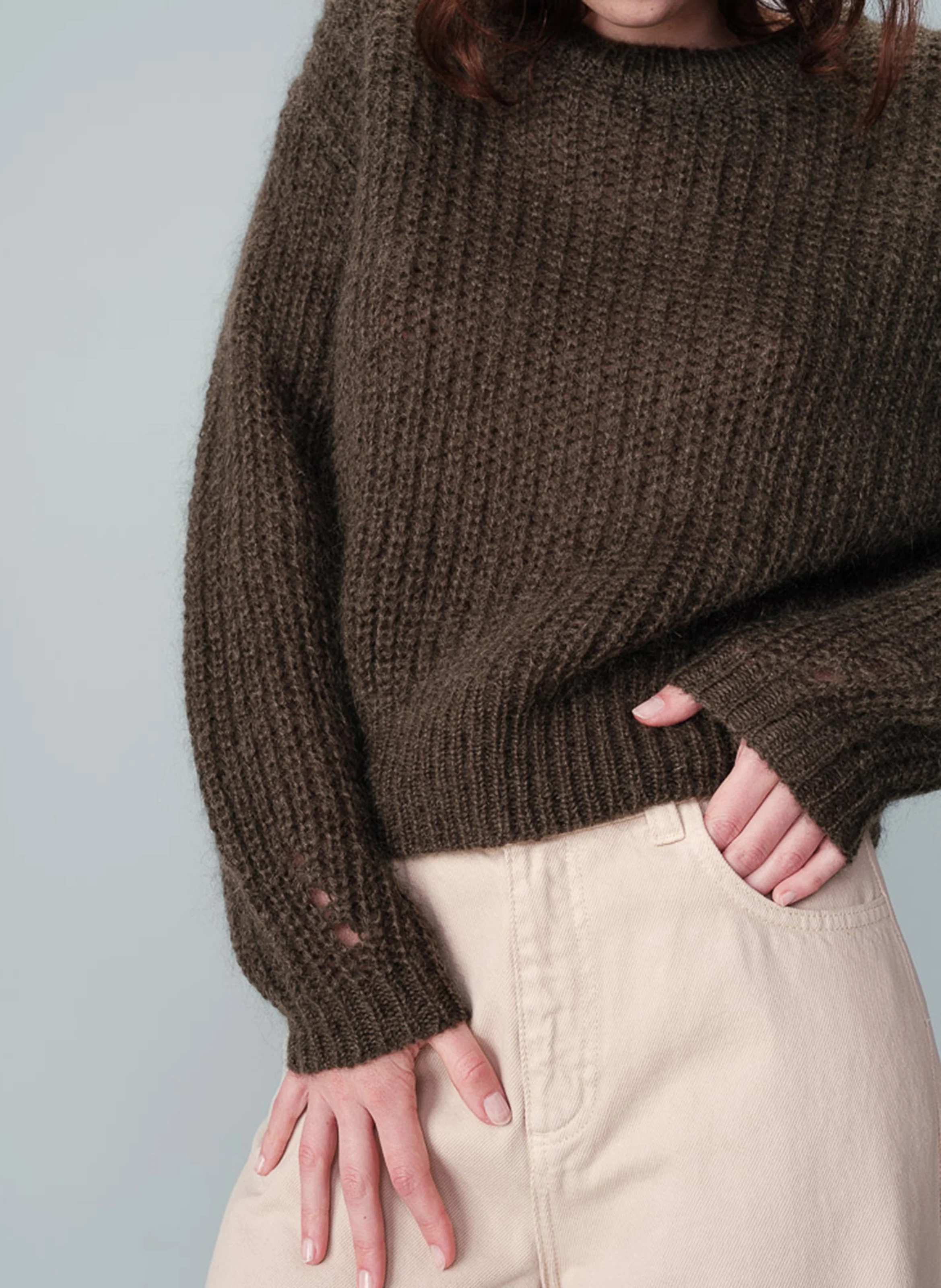 NAISSANCE - Pull col rond ample en tricot | Vert