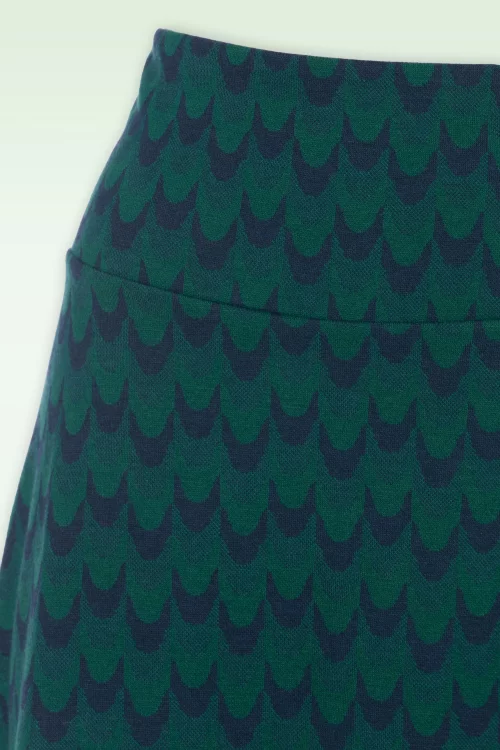 King Louie Duffy Jacquard border rok in avondblauw