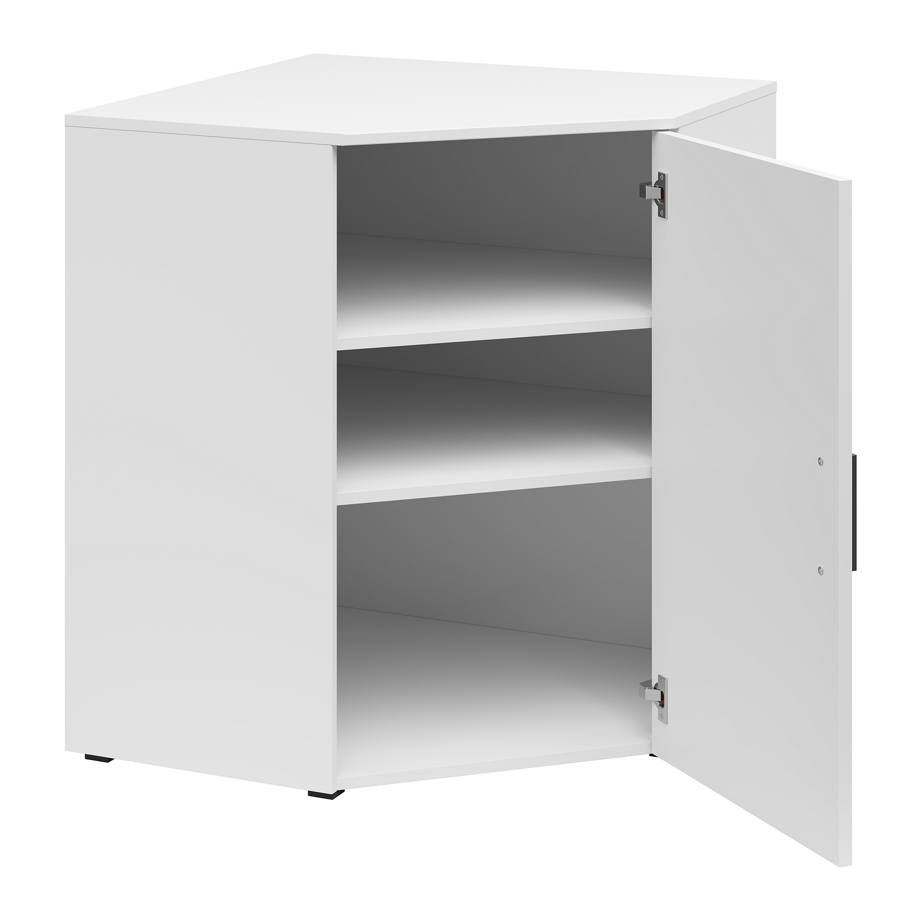 Eck-Kommode - weiß - 73 cm breit
