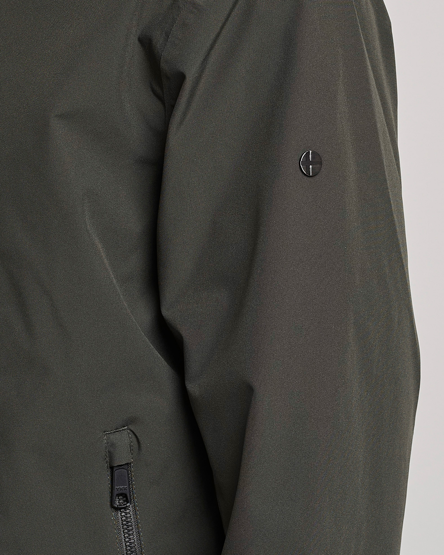 Scandinavian Edition Plain Waterproof Jacket Dark Olive