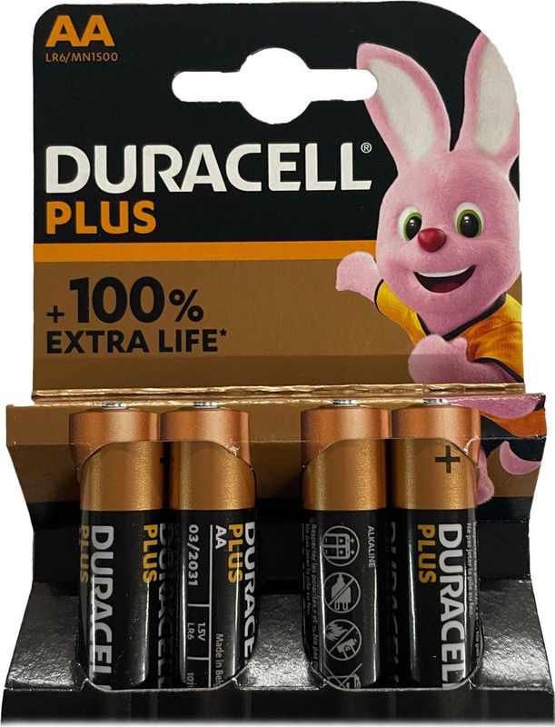 Duracell Alkaline Plus AA batterij 4 pack