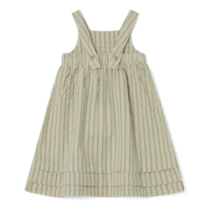 garbo&friends Robe Rayée Seersucker Bébé | Vert