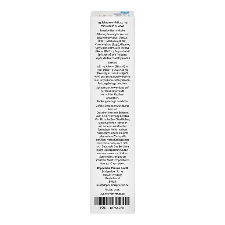 Minoxidil Doppelherzpharma Männer 50 mg / g Schaum, 2x3x60 g
