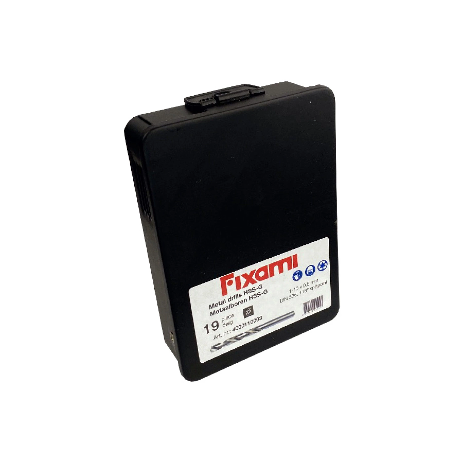 Fit-to-Fix 4000110003 19-delige Uni Metaalborenset DIN338 - HSS-G - 1-10mmx0.5cm