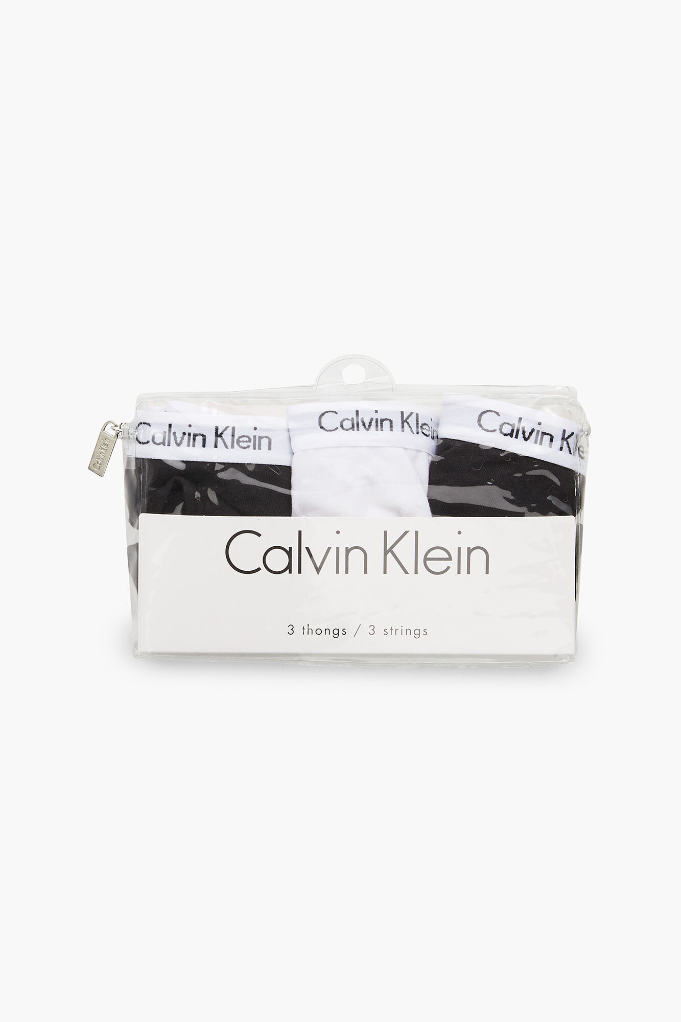Calcinhas fio dental de algodão Calvin Klein com cós elástico