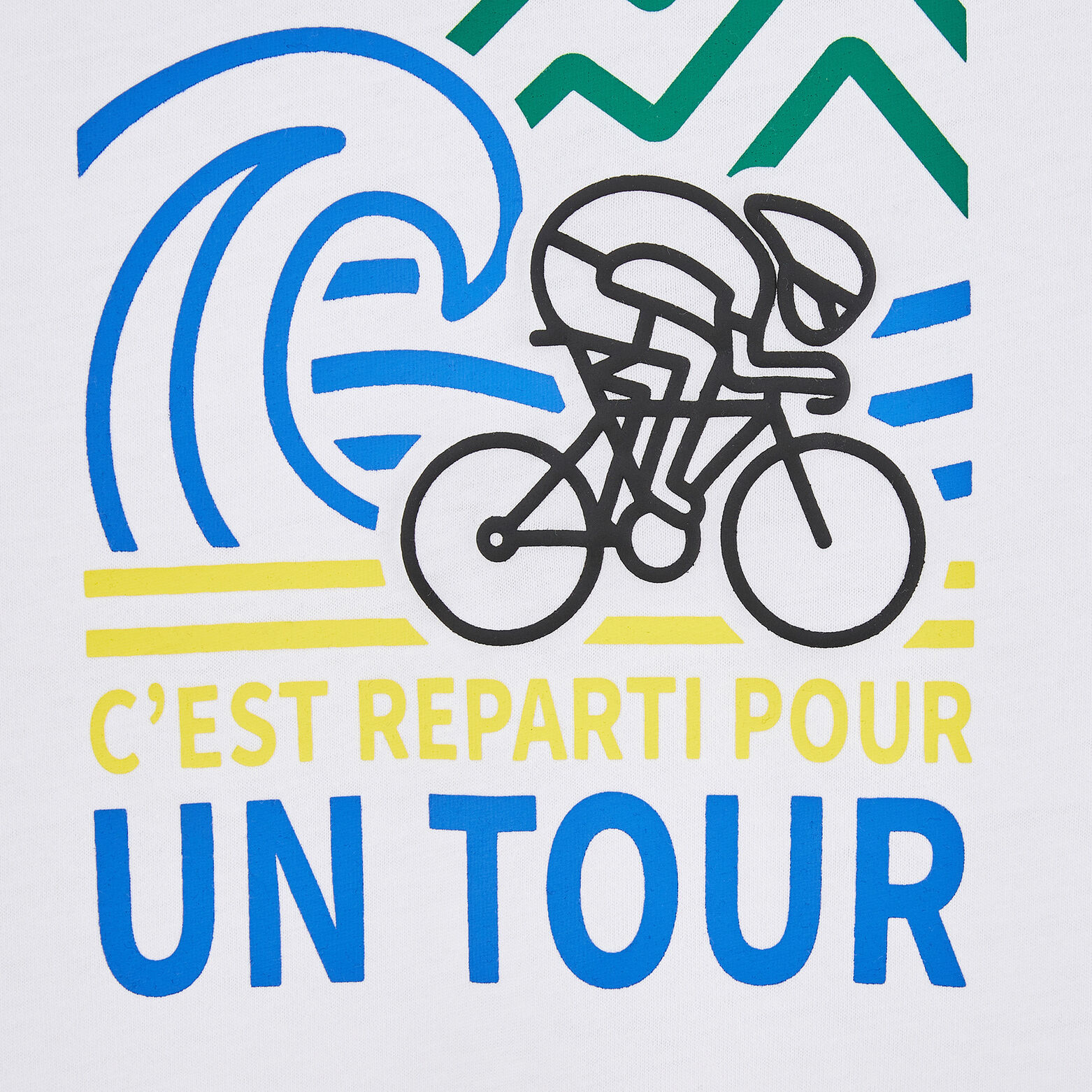 Tee shirt col rond imprimé licence Tour de France Blanc