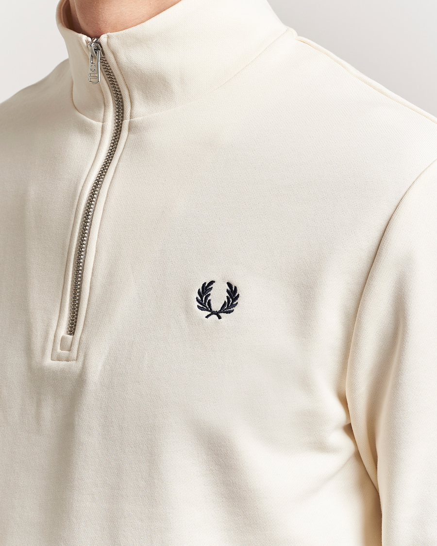 Fred Perry Half Zip Sweatshirt Ecru
