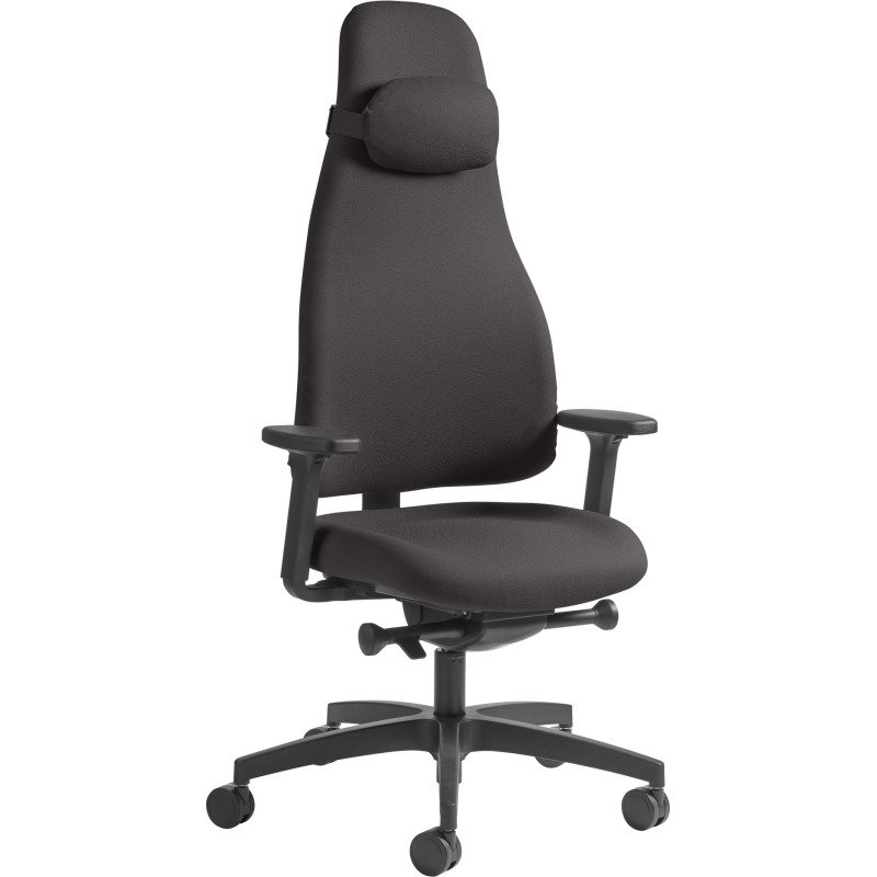 Fauteuil de bureau ergonomique Orion tissu - avec accoudoirs - Mécanisme synchrone - Pied noir