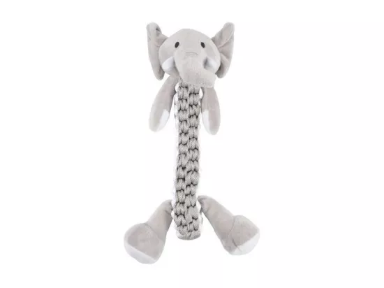 Jouet peluche Eléphant avec corde sonore pour chien 