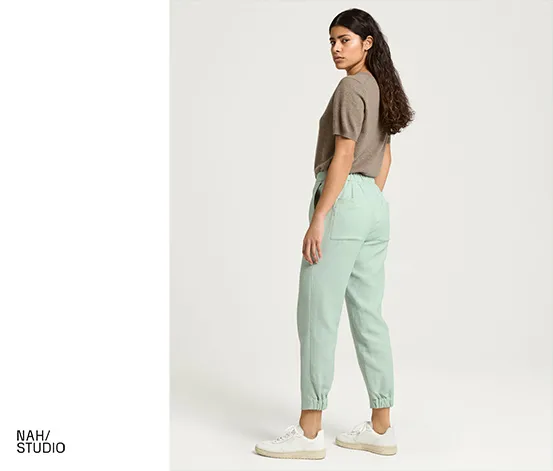 NAH/STUDIO Hose | Baumwoll-Leinen-Mix, Caribbean Blue