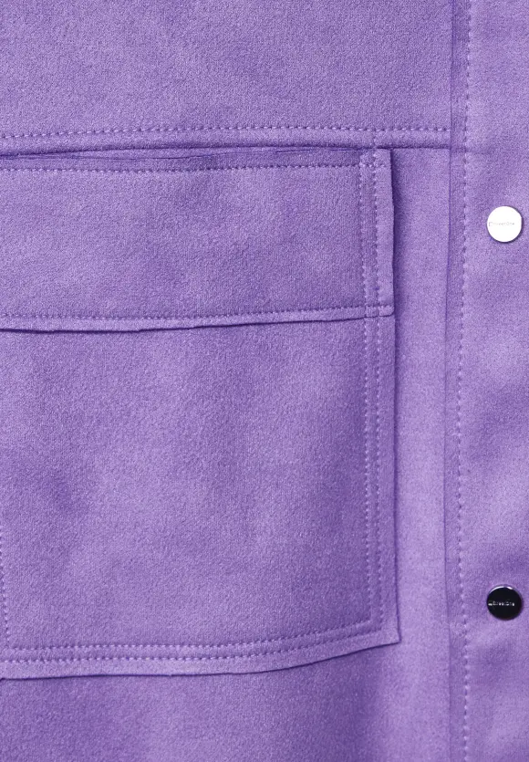 Long Velours Jacke - shiny lilac