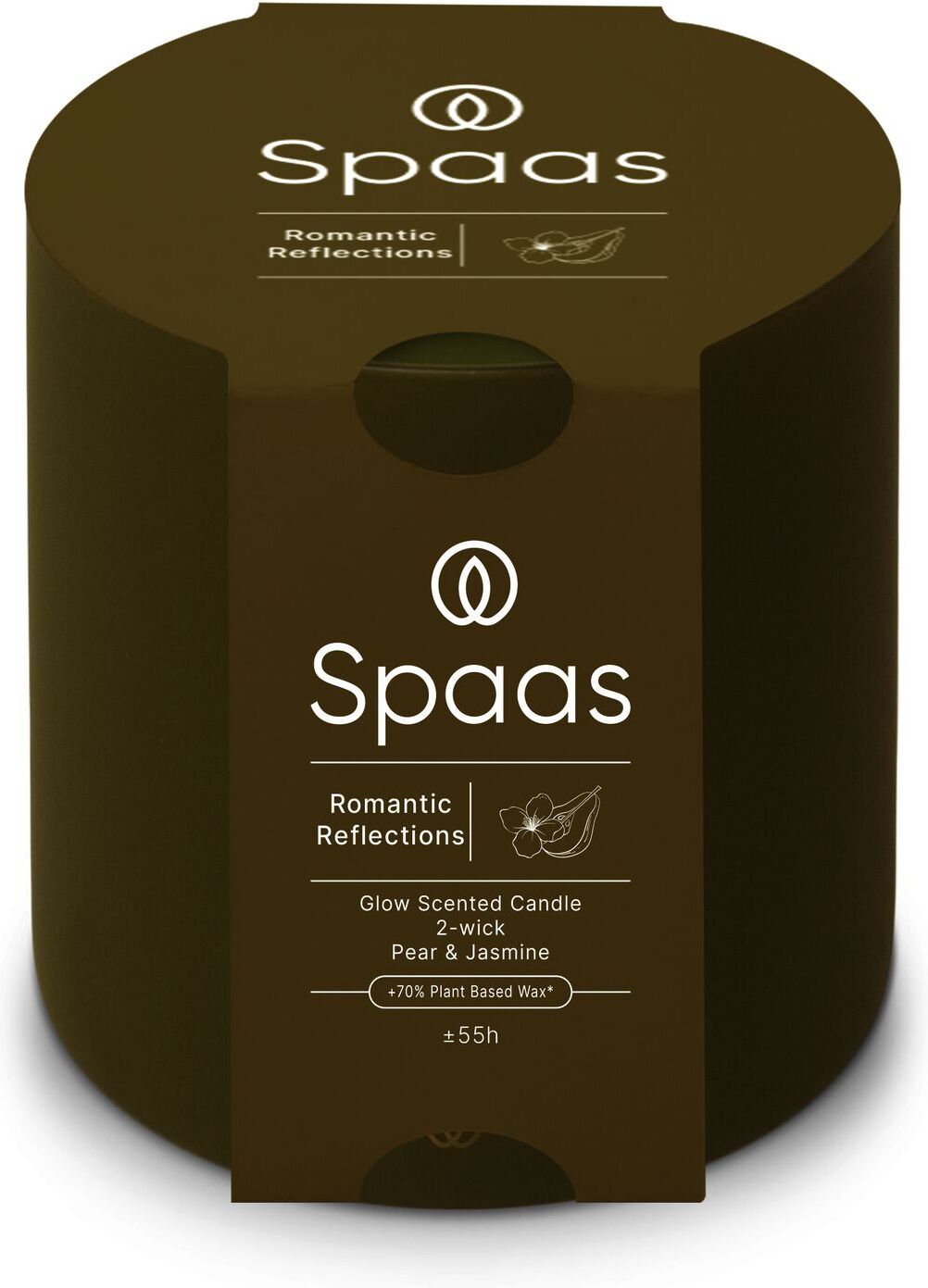 Spaas geurkaars Essential collection Romantic Reflect groen 55 uur D 10 H 10 cm