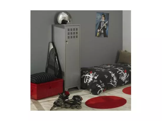 Armoire de rangement métal 1 porte Aluminium