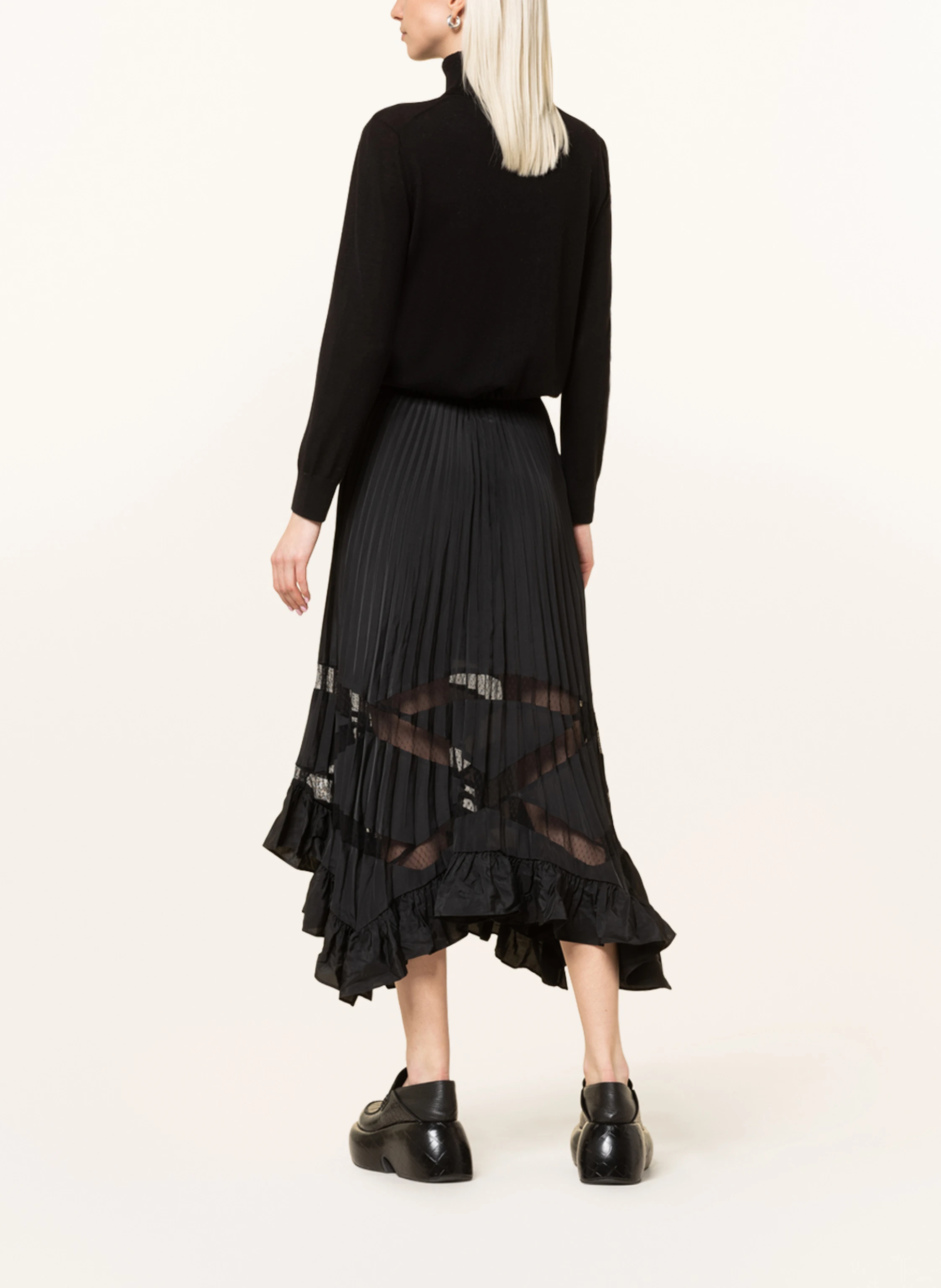 CLAUDIE PIERLOT Plisseerock mit Mesh