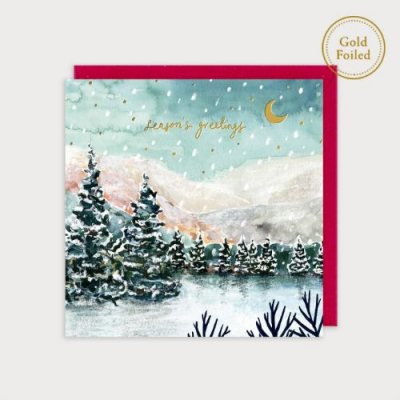 Seasons Greetings Mountains Greetings Card