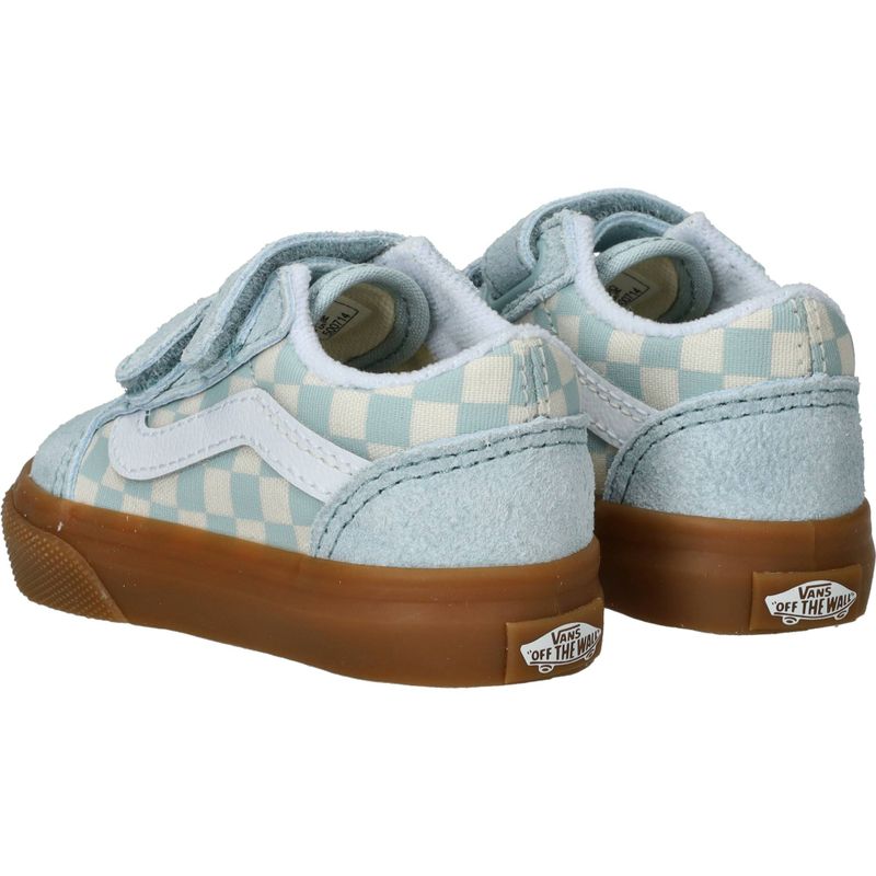 Vans Old Skool V Gum Check Sneakers Blauw Jongens