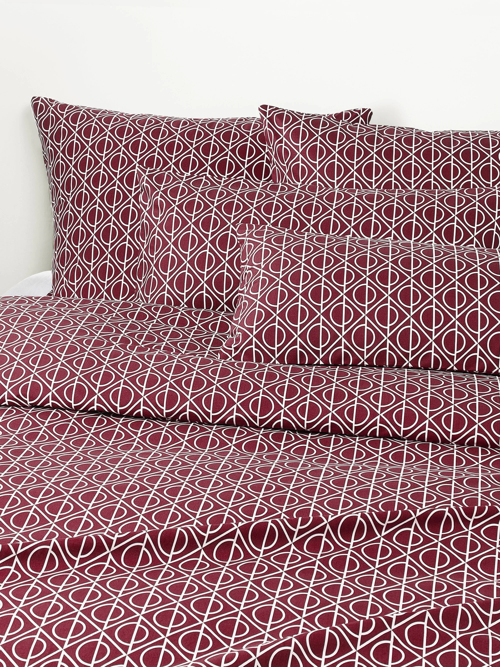 Katoenen dekbedovertrek Jella met geometrische print